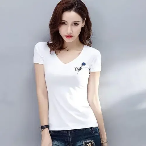 

2022 Woman red T Shirt Tshirt Fashion Women Summer