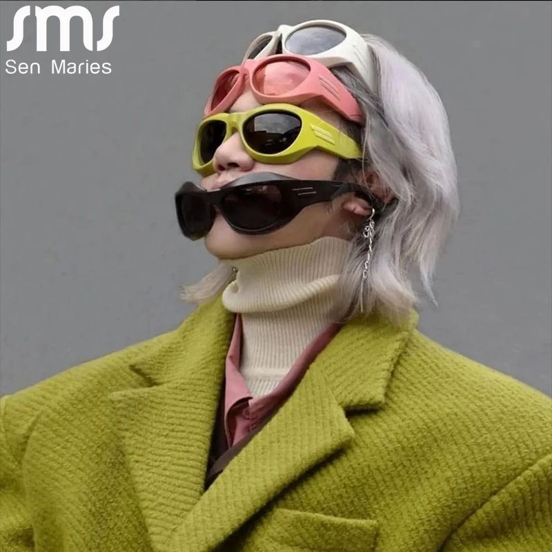 Cyberpunk Y2K солнцезащитные очки новые женские спортивные для мужчин модные кошачий