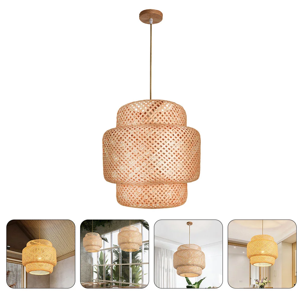 

Подвесной потолочный светильник, плетеный бамбуковый абажур из ротанга, s-образное освещение, люстра с плетеной корзиной