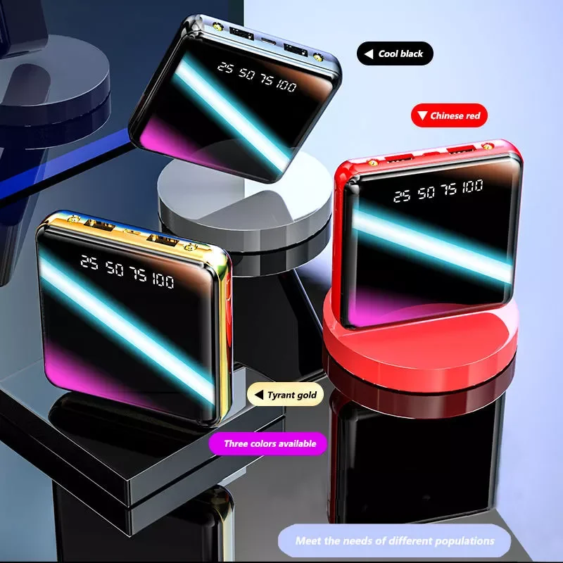 

NEW 2023 2022.FOR Mini Bank 30000mAh Fast Charger for All smartphones 2 USB LCD Powerbank Portable Charging Bank 2020