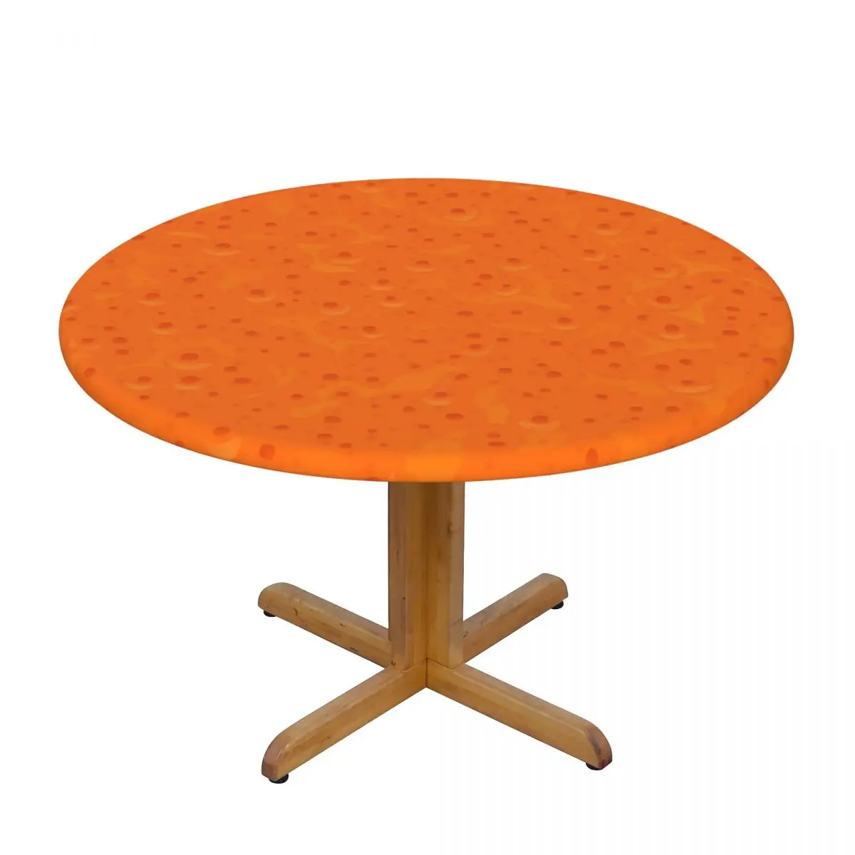 

Modern Round Table Cover Stretch Tablecloths Cute Orange Skin Textures Home Decorative Table Cloth