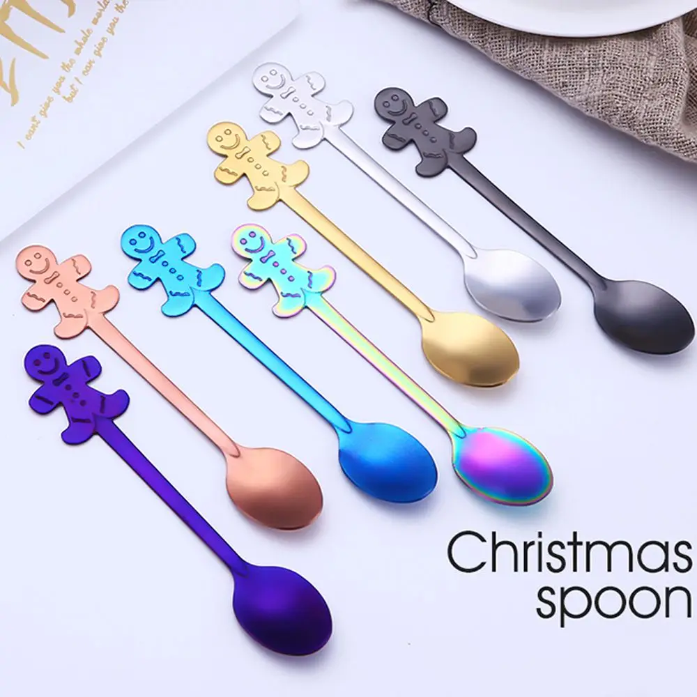

Home & Living Kitchen & Dining Ice Cream Stainless Steel Tableware Tea Scoops Christmas Coffee Spoons Kids Spoon