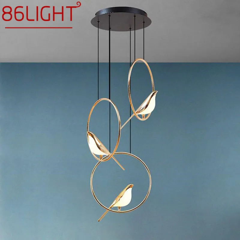 

86LIGHT Nordic Pendant Lamp Postmodern Vintage Round LED Bird Light Creative Design Decor For Home Study Dining Room Bedroom