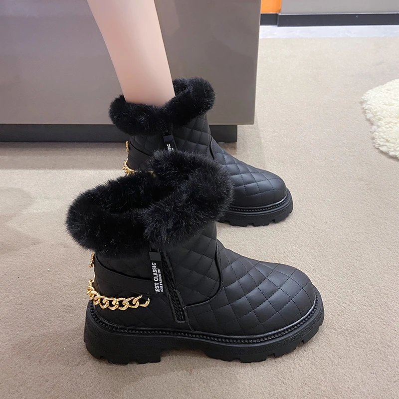 Women's Snow Boots Winter New Cashmere Warm Women's Ankle Boots with Platform Boots 2023 Women's Fashion Casual Cotton Shoes