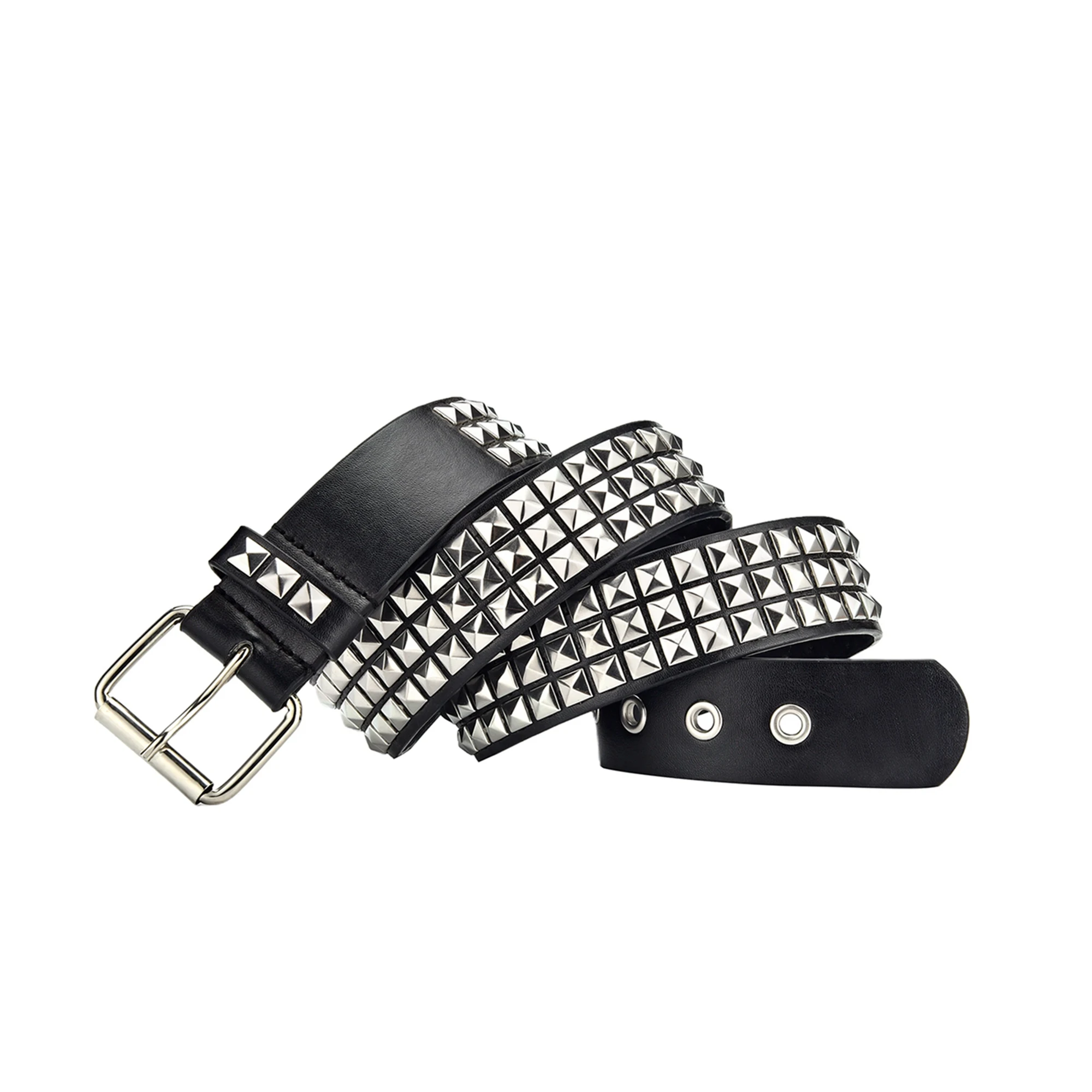 

2022Women's Single Double or Rivet Grommet Belt, Punk Waist Belt with Chain Detachable Belts for Women Luxury Designer Brand