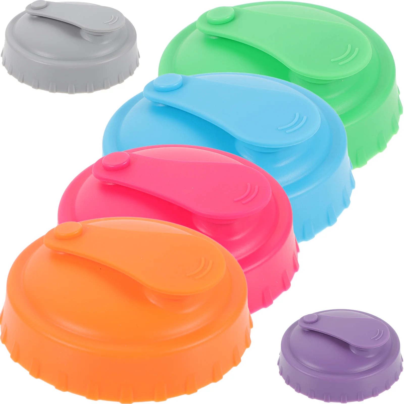 

6 Pcs Silicone Can Lid Cup Covers Beer Drinks Bottle Lids Energy Dustproof Silica Gel Leakproof