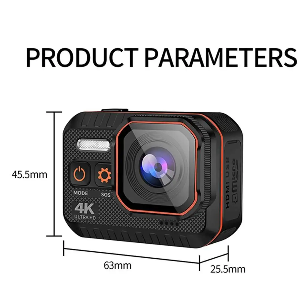 

Sports Camera Outdoor HDMI-compatible IP68 Waterproof F2 4 HD Touch Screen 2inch 170 Degree Recording Camcorder