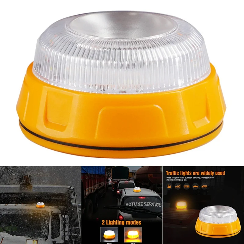 

Автомобильный светодиодный аварийный фонарь V16, предупреждающий фонарь с магнитной основой для безопасности дорожного движения, мигающий ...
