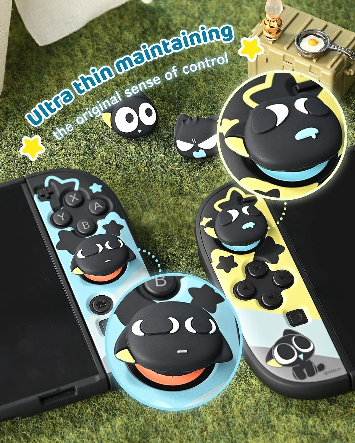 Фото GeekShare 4 шт. силиконовые накладки на стики для Switch 2, совместимые с Switch 2025, серия HEI Little Mood №4