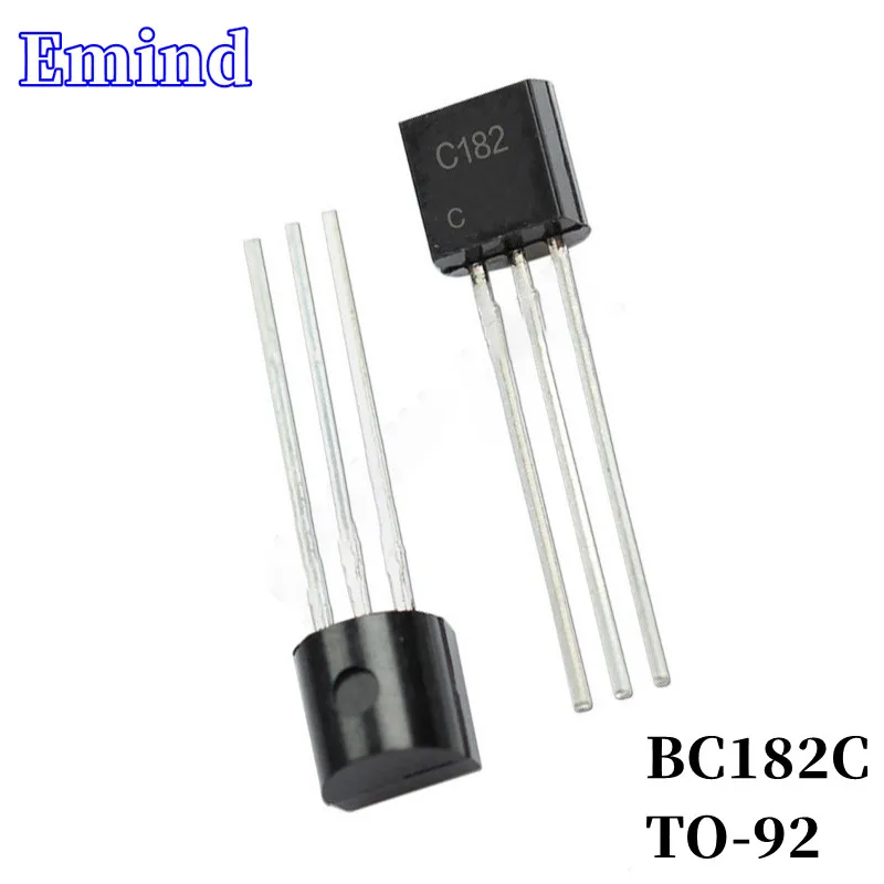 

100Pcs BC182C BC182 DIP Transistor TO-92 Type NPN Bipolar Amplifier Transistor 50V/100mA