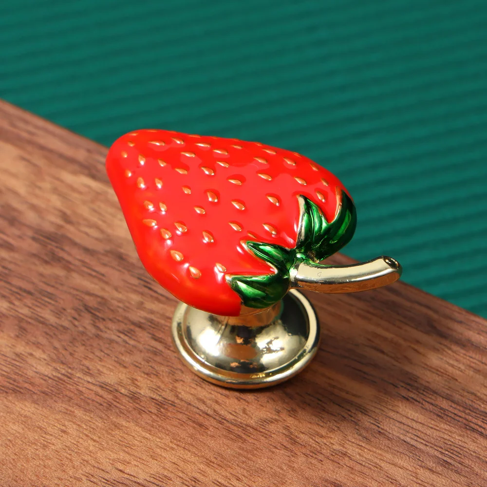 Ручки для ящиков из цинкового сплава в виде клубники кухонный шкаф балкона