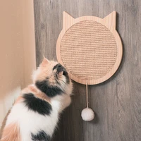 creative cat scratching board wooden cat claw grinding board kitten nail scraper mat pet sisal scratcher pad with balls cat toys
