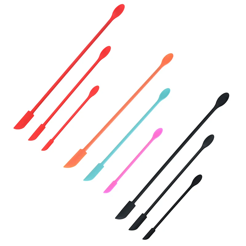 

3PCS Spatula Tool Silicone Mini Jam Spatula Dual-Ended Scraper Beauty With Spoon For Kitchen Jars Butter Cream Cosmetic Bottles