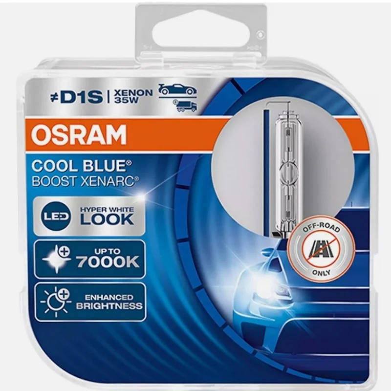 Фото Бесплатная доставка 1 пара OSRAM D1S D2S D2R D3S D4S D4R COOL BLUE BOOST CBB XENARC ЛАМПА до 7000K + 150% 35 Вт NEXT GEN 2 шт. ГЕРМАНИЯ №1
