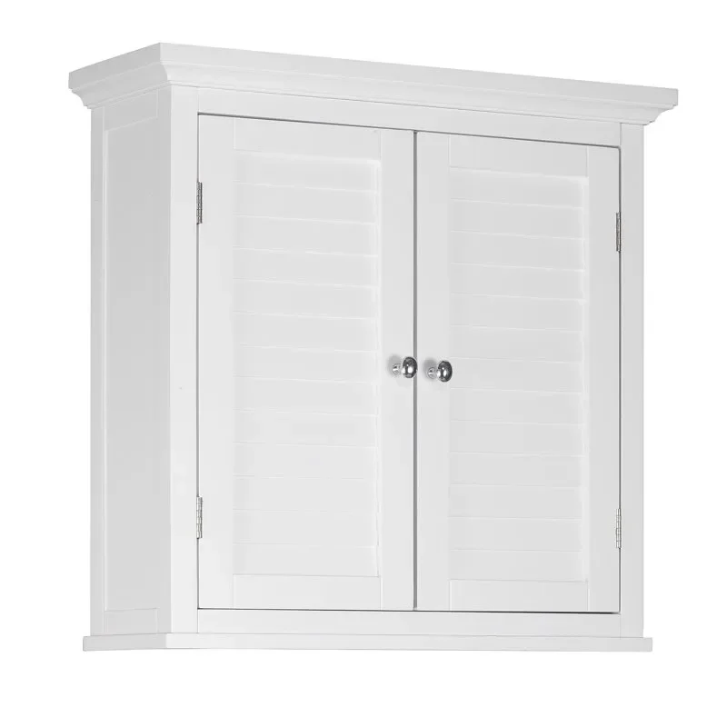 

Glancy Wooden Wall Cabinet with Shutter Doors, White