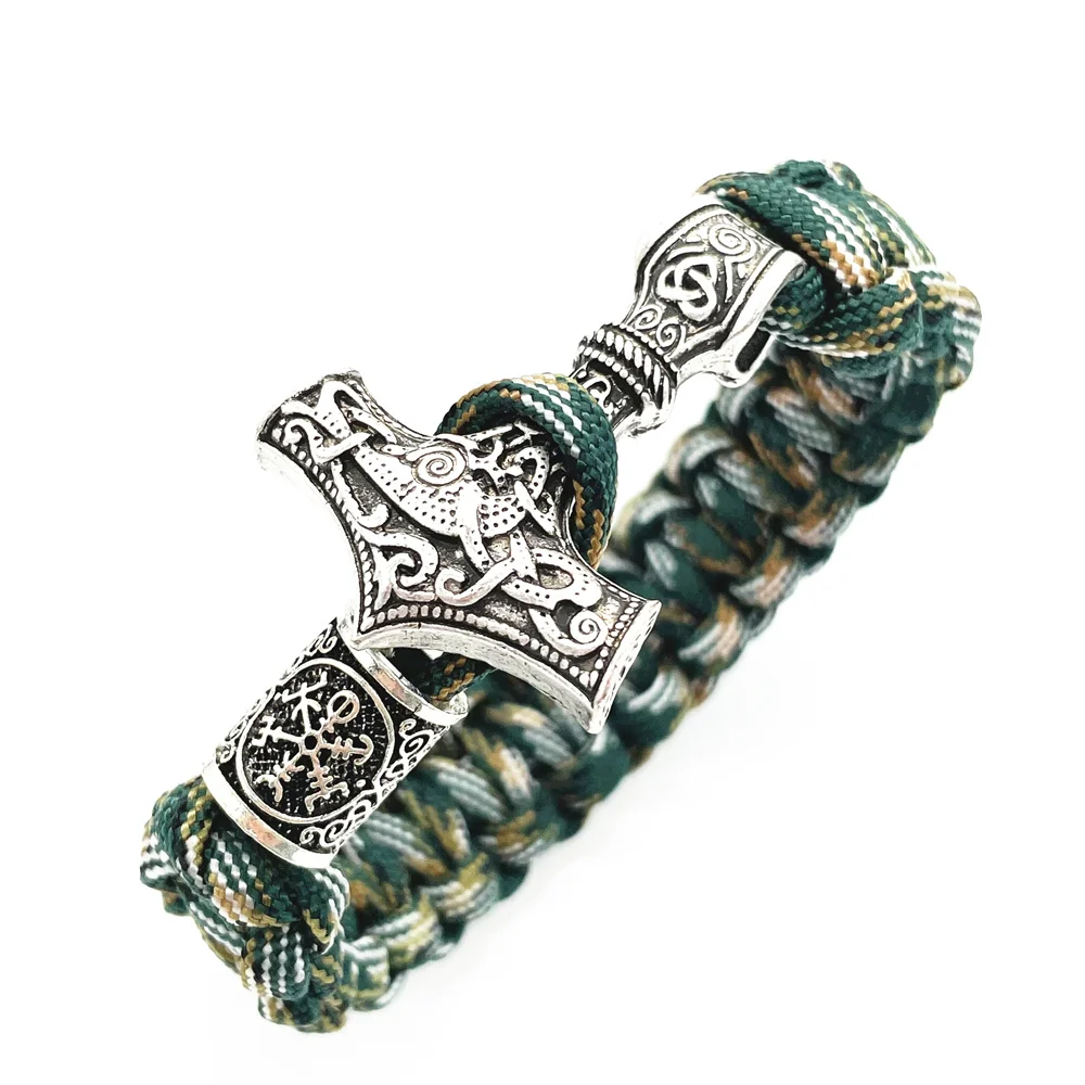 Валькнут Троица Вегвизир Мультиколор Паракорд Северные викингские украшения Руны Бусины Молот Тора Браслет Журналь Викингос