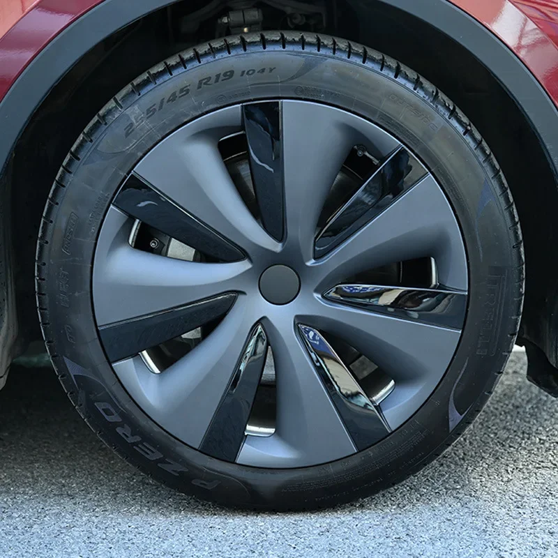 Фото 4 шт., 19-дюймовая крышка ступицы для Tesla Model Y, сменная крышка ступицы колеса, правая и левая крышка, полная крышка обода, аксессуары 2024 №3