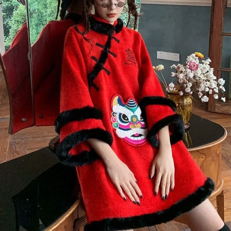 Новинка Весна 2024 улучшенное женское платье Ципао в стиле древнего ханьфу