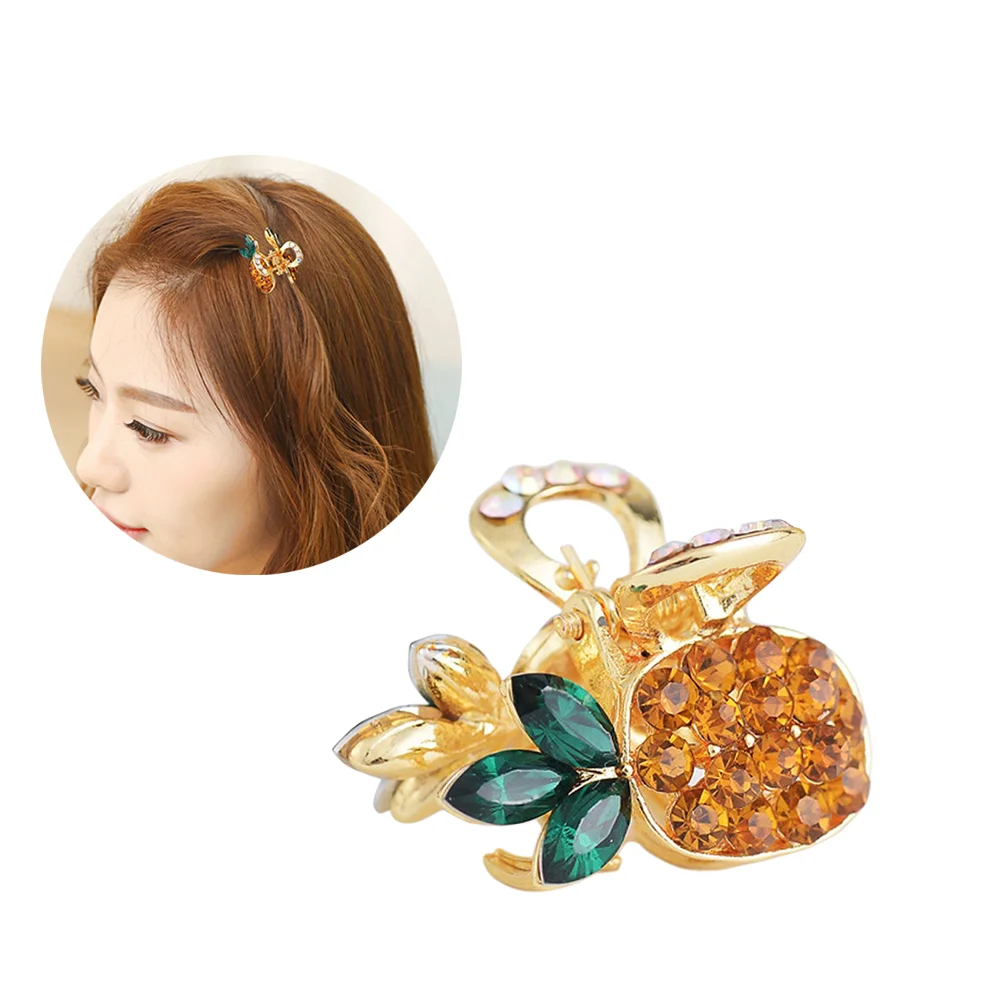 

Pineapple Hairclipsgirls Hairpin Claw Clip Jaw Alloy Rhinestone Hairpins Crystal Barrettes Girl Womangrip Clamps Creative