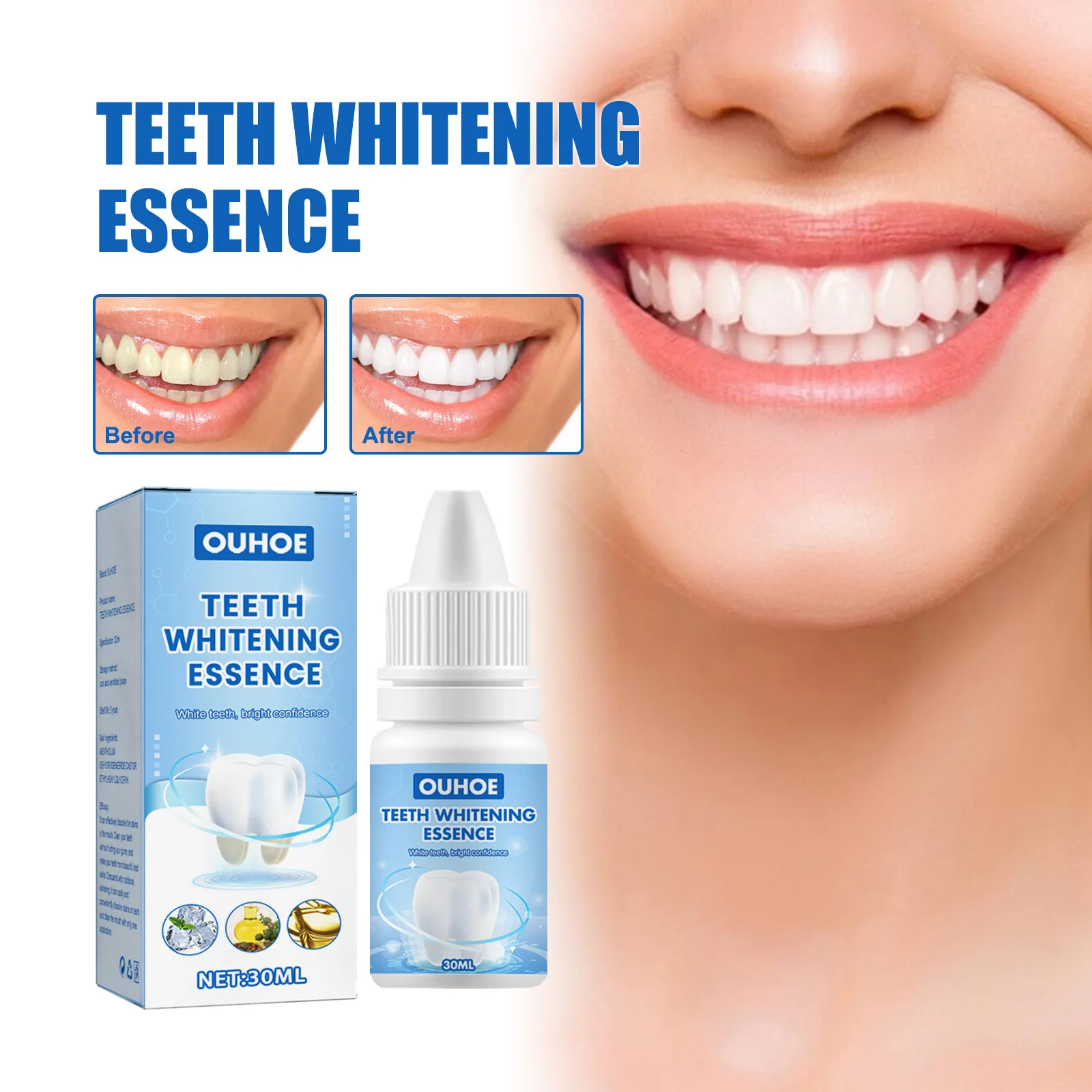 

30ml Teeth Whitening Essence Liqud Oral Hygiene Cleaning Whiten Tooth Serum Remove Oral Odor Plaque Dental Bleach Care Tools