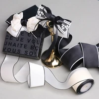 chiffon organza plain ribbon side edge black white color cat collar uniform baby bow tie flower gift wrapping cotton material