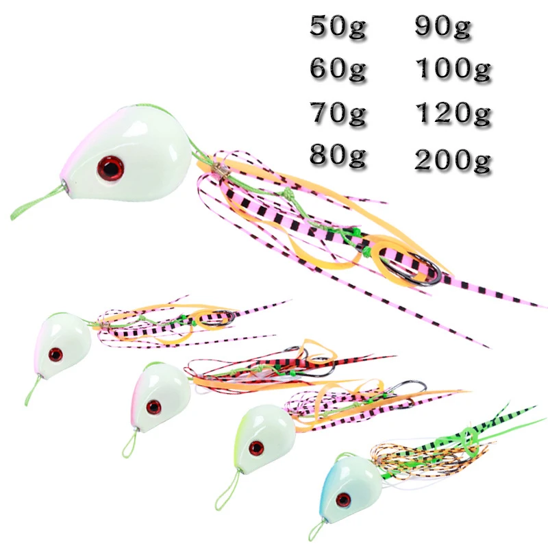 

200g Saltwater Fishing Metal Jigs Slow Pitch Jigging Lure Sea Bream Bottom Jig Inchiku Slider Kabura Jig Tai Kabura Madai Jig