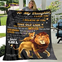 daughter blanket printed blanket flannel sofa to my daughter blanket lion tiger love you mom dad wolf gifts for daughter