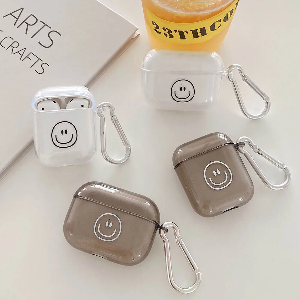 

Smiley Fundas For AirPods 1/2 Pro Case Korean Ins Headphone Case For Air pods 3 Pro Silicone Black and White Earphone Cover capa