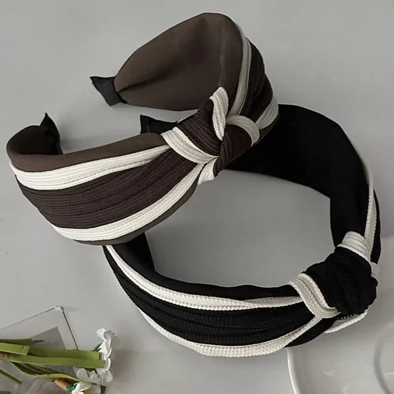 Новинка 2024 вязаная повязка на голову для девочек осень-зима волос с широкими