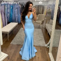 sexy mermaid evening dresses spaghetti strap prom dress backless floor length evening gown long formal party gown robe de soiree