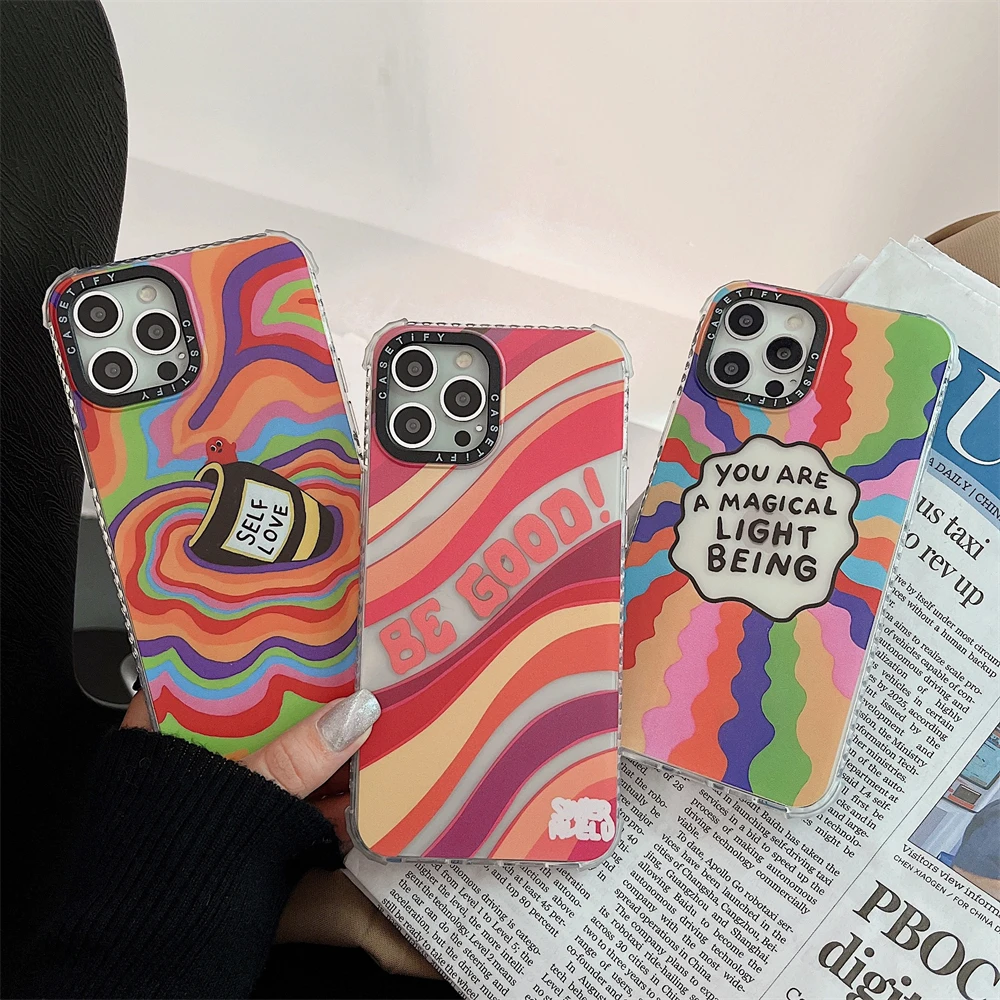 

INS Cute Watercolor Letter Phone Cases For iPhone 13 12 11 Pro Max XR XS MAX 8 X 7 SE 2020 Girls Anti-drop Soft TPU Cover Gift