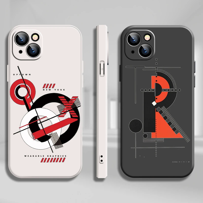 

Geometry Phone Case For iPhone X 13 11 12 Max Pro Mini X Xr Xs SE 2020 8 Plus 6 6s 7 7P Lxbs Protective Flip Capa Cute Funda