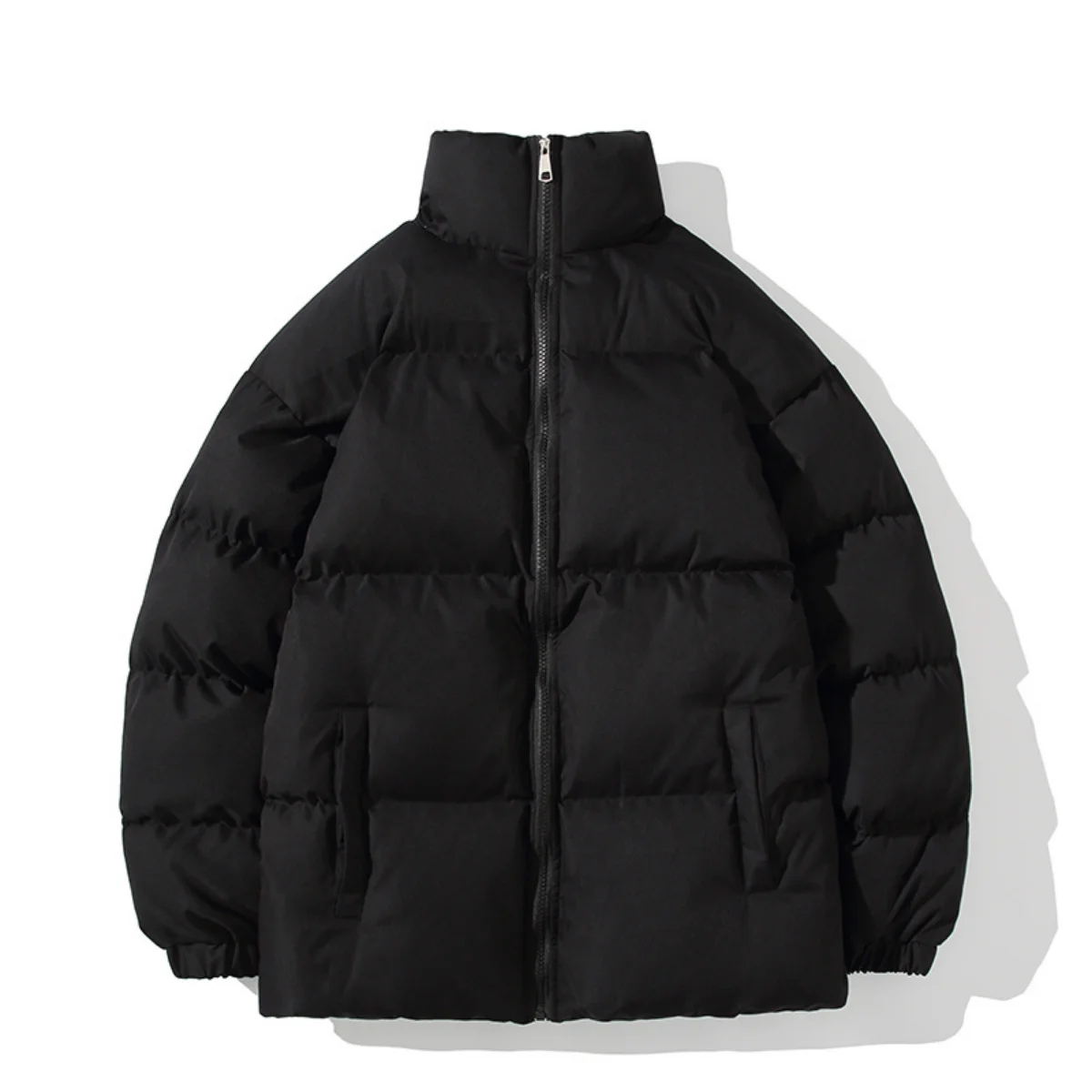 2022 Winter Stand-up Collar Bread Suit Men's New Trend Solid Color Cotton Suit Style Thick Warm Cotton Jacket Jacket Men