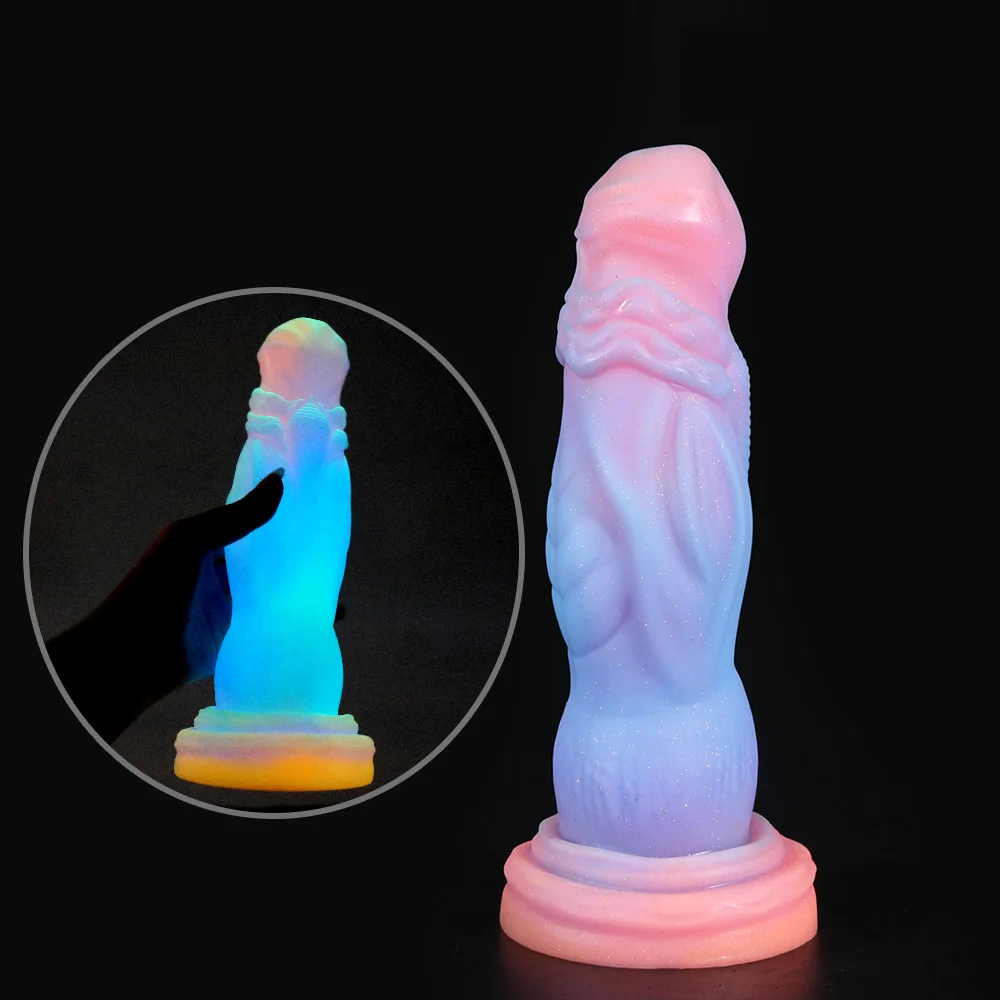 Светящийся фаллоимитатор силиконовые Анальные игрушки Анальная пробка