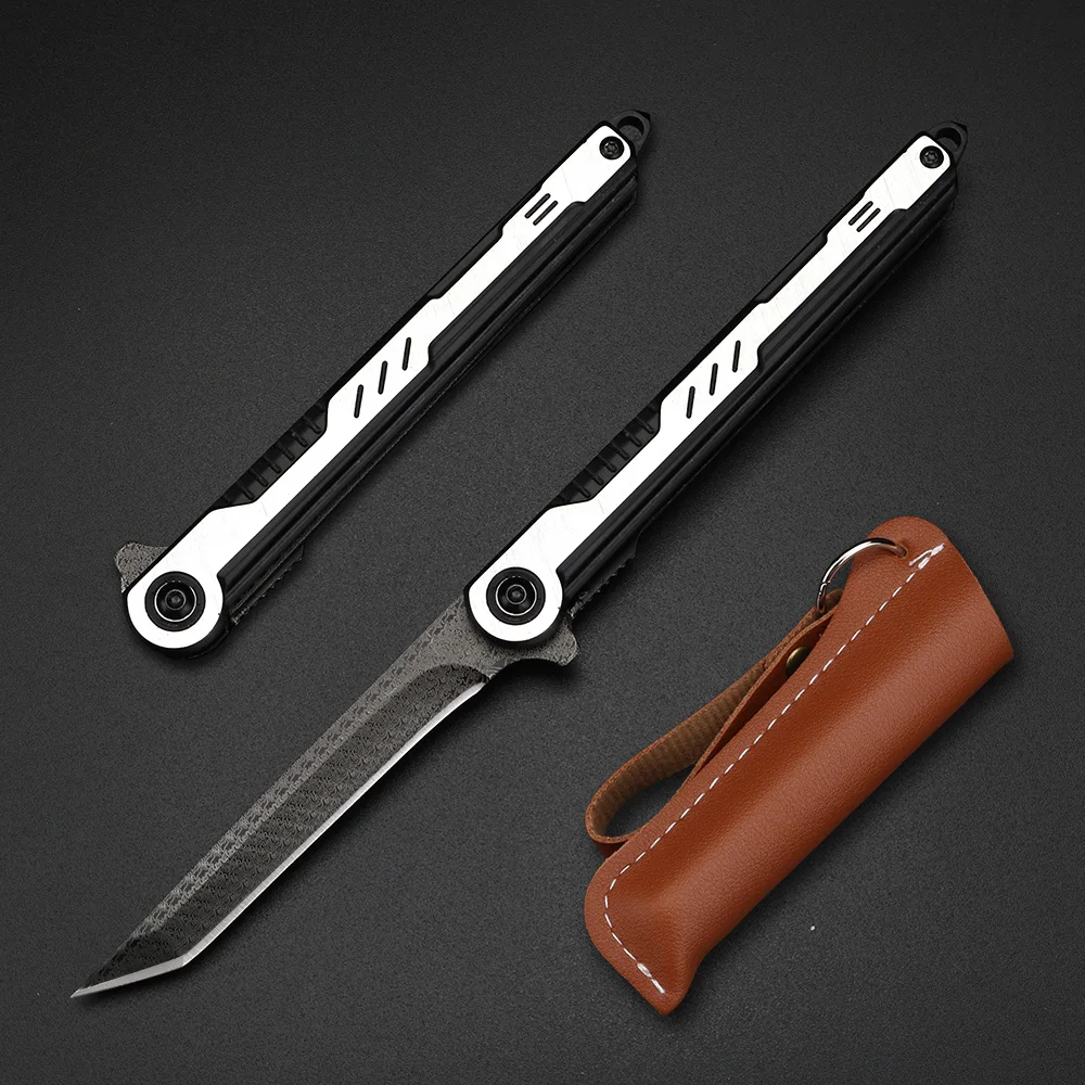 

All-Steel Fruit Knife Portable Folding Self-Defense Unpacking and Unpacking Express Knife Hanging Key Broken Window a Folding
