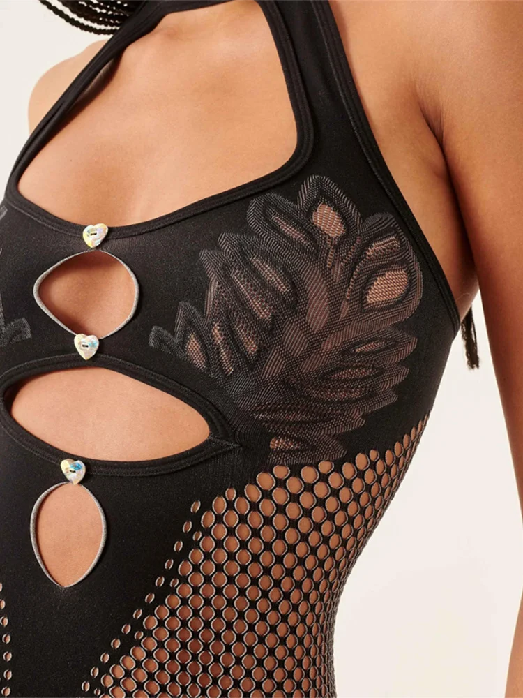 Комбинезон женский летний облегающий пикантный толстый ромпер