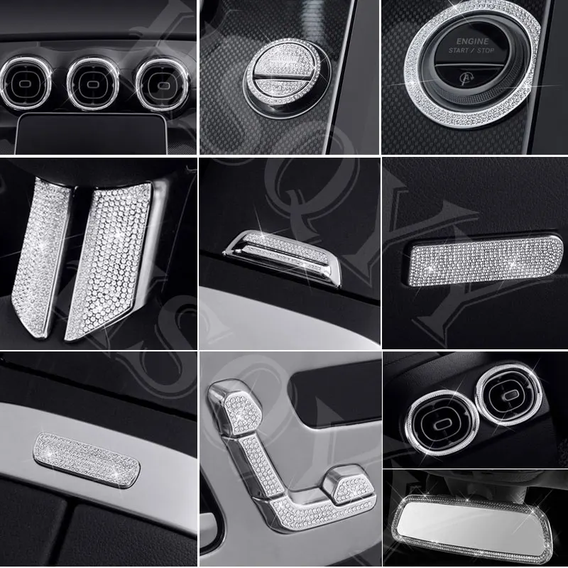 For Mercedes Benz C Class W206 C200 C220 C260 C300  AMG Interior Modification Center Console Trim Diamond Cover Crystal StickerI