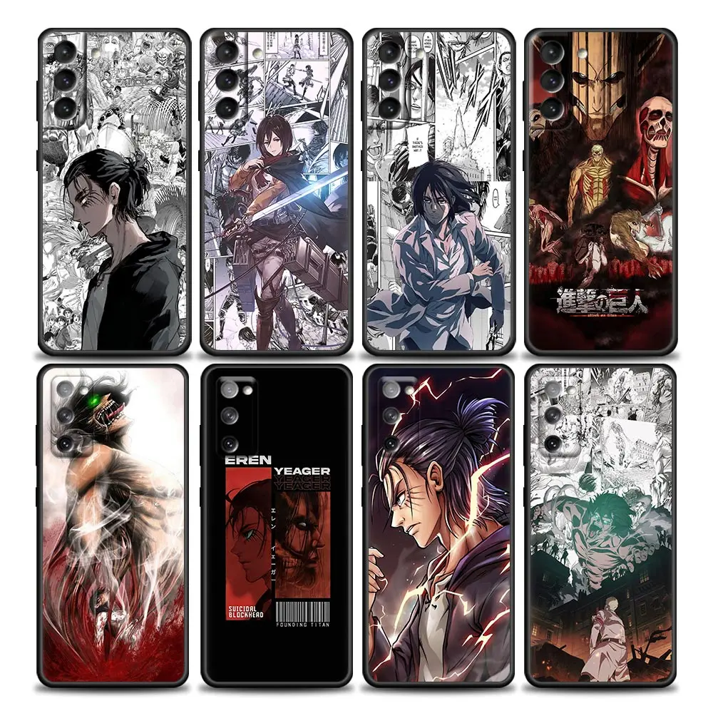 

Attack on Titan Manga S22Ultra Case For Samsung Galaxy S21 S20 FE S22 Ultra S10 S9 S8 Plus 5G Case Cover Eren Armin Anime Fundas
