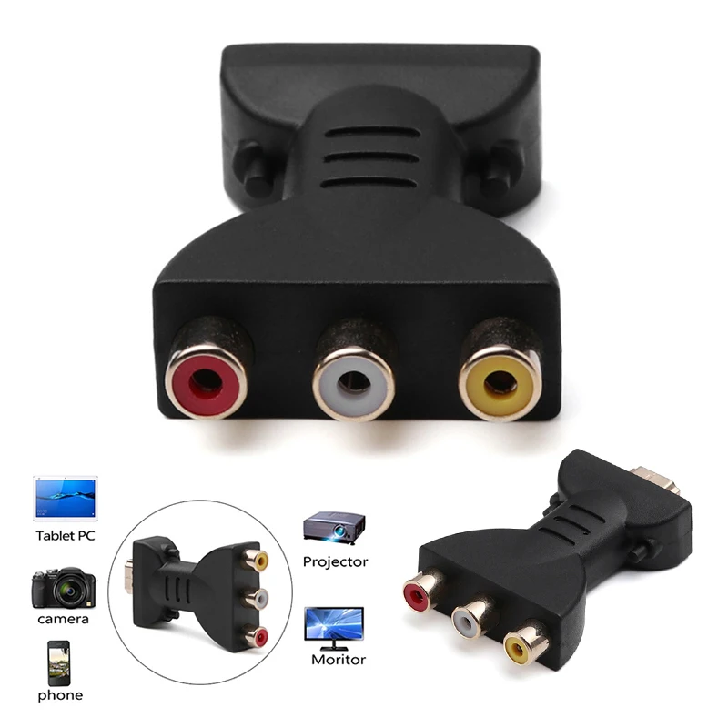 

AV Digital Signal HDMI-compatible To 3 RCA Audio Adapter Component Converter Video Splitter To Vga Connector Car Accessories