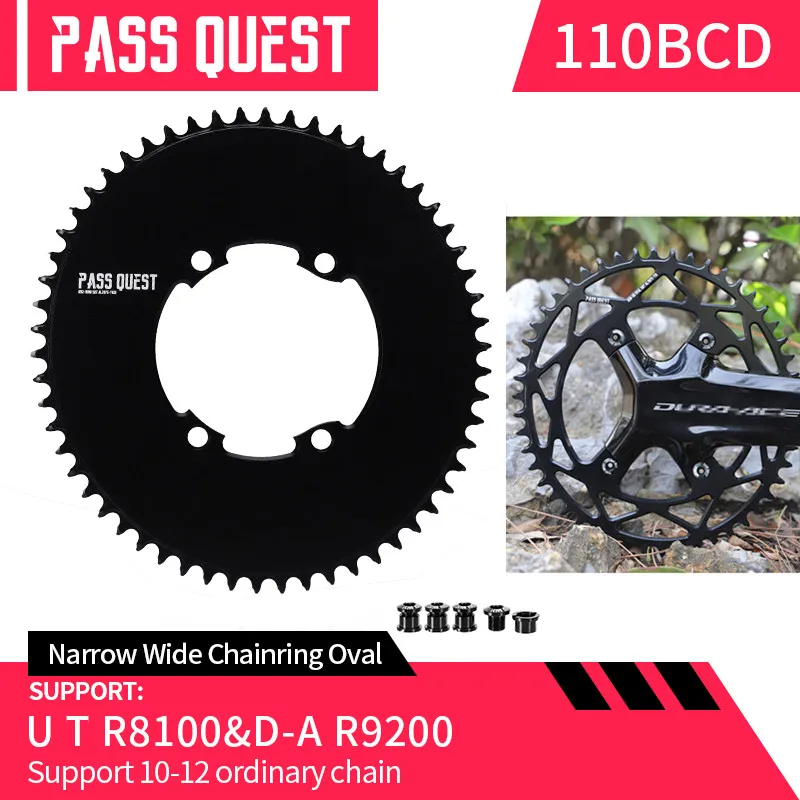 

Oval 110BCD Road Bike Closed Disk Chainweel 46T 48T 50T 52T 56T 58T AERO Narrow Wide Chainring for UT R8100 DA R9200 12S Cranks