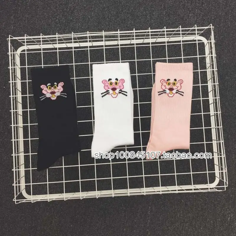 

Милые носки Kawaii Розовая пантера аниме мультфильм Милая девочка Розовая пантера Весна и лето средняя труба хлопковые носки для мужчин и женщ...