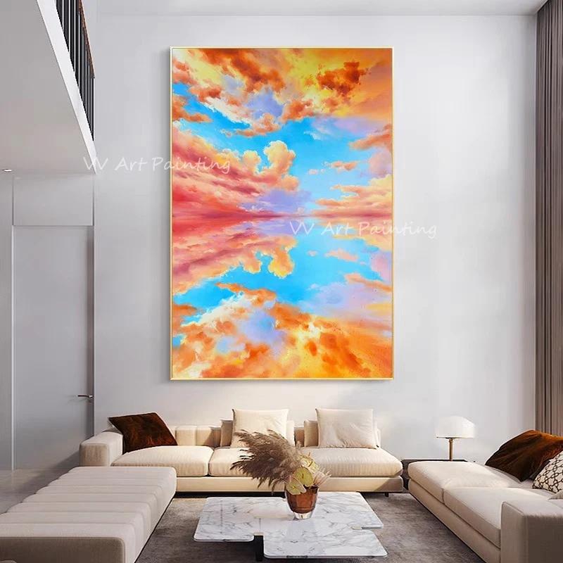 

Sunset landsacpe scenery artwork on Canvas Handpainted oil Painting Art Wall Pictures For Living Room Home Decor