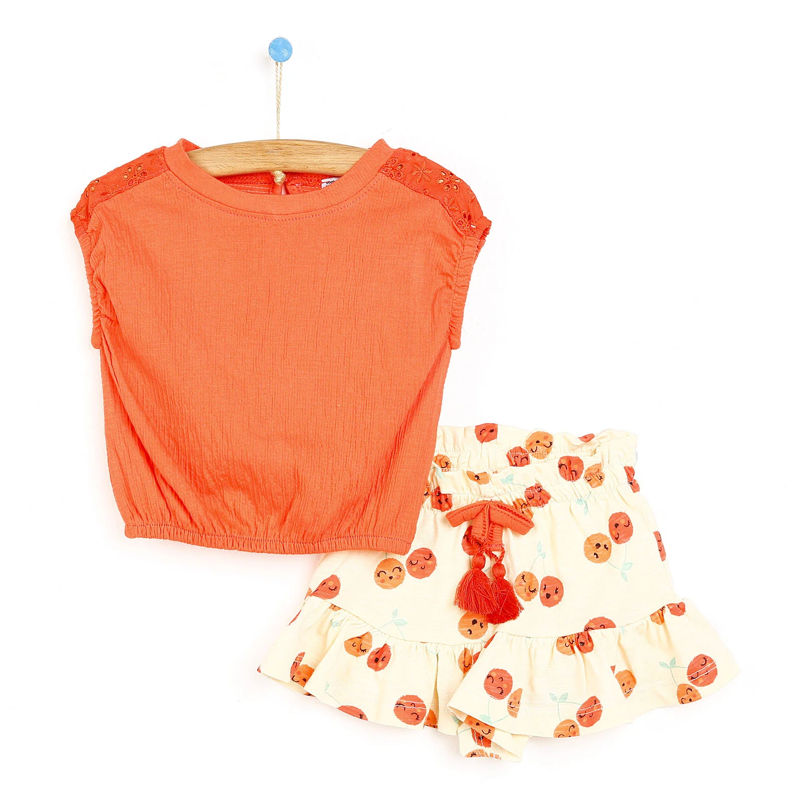 

ebebek Hellobaby Hello Berry Kız Modelli Bebek Bluz- Fırfırlı Şort