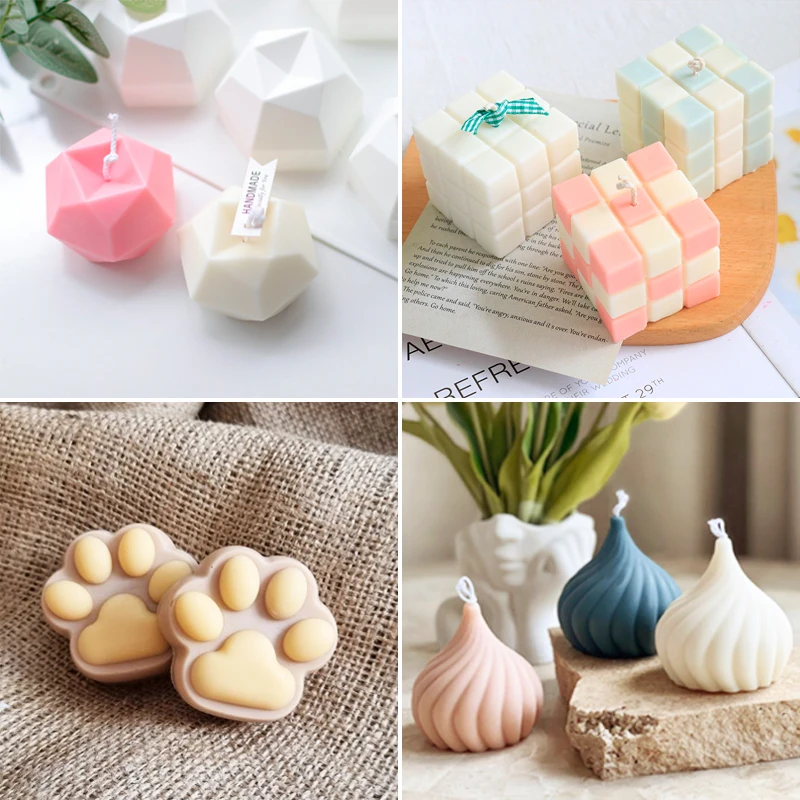 3D Bubble Cube Candle Silicone Mold Set DIY Flower Cloud Soap Making Epoxy Resin Clay Mould Chocolate Cake Decor Gifts Ornament images - 6