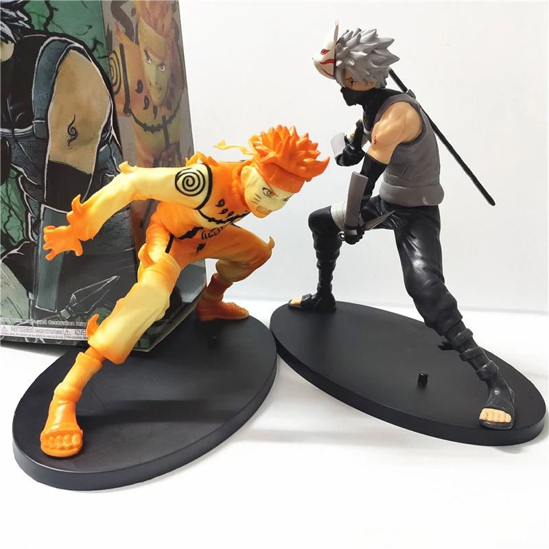 

Anime Naruto Shippuden Action Figure ANBU Hatake Kakashi Ninetales Uzumaki Naruto Fighting PVC Collectible Model Toy Kid Gift