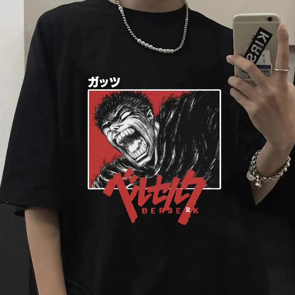 

Забавная футболка в стиле японского аниме, Мужская футболка с рисунком бергерка, классные винтажные футболки, уличная одежда, топы в стиле х...
