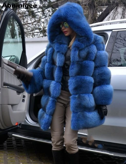 Women's Faux Fur Coat Jacket Winter Cozy Open Front Hooded Thicken Coat Solid Color Long Sleeve Warm Outwear Overcoat