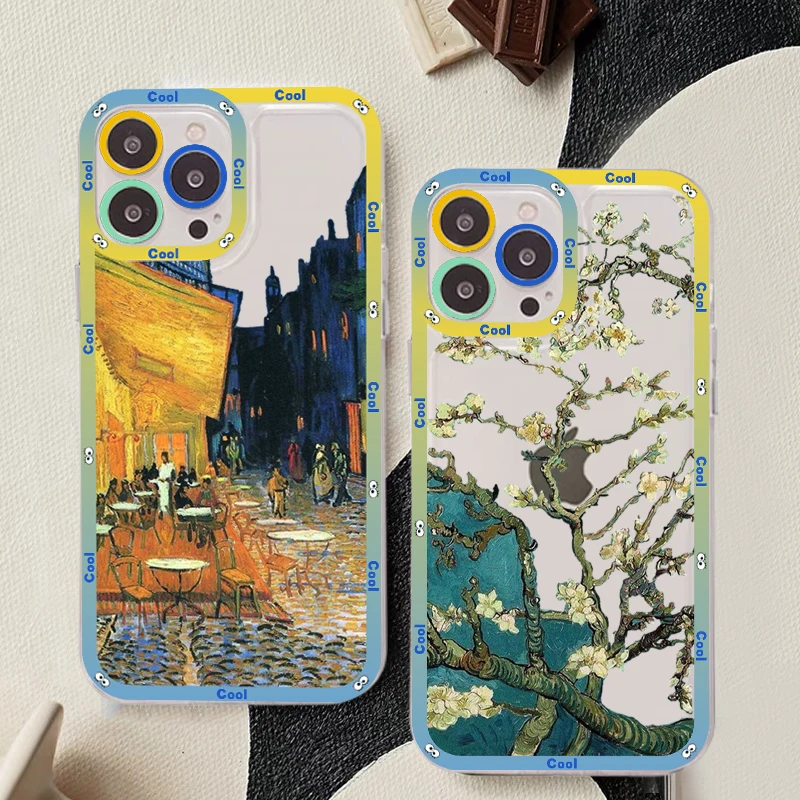 

Van Gogh Sunflowers The Starry Night Art Aesthetic Phone Case For iPhone 11 12 13 14 Mini Pro Max XR X XS For 8 7 Plus SE 2020