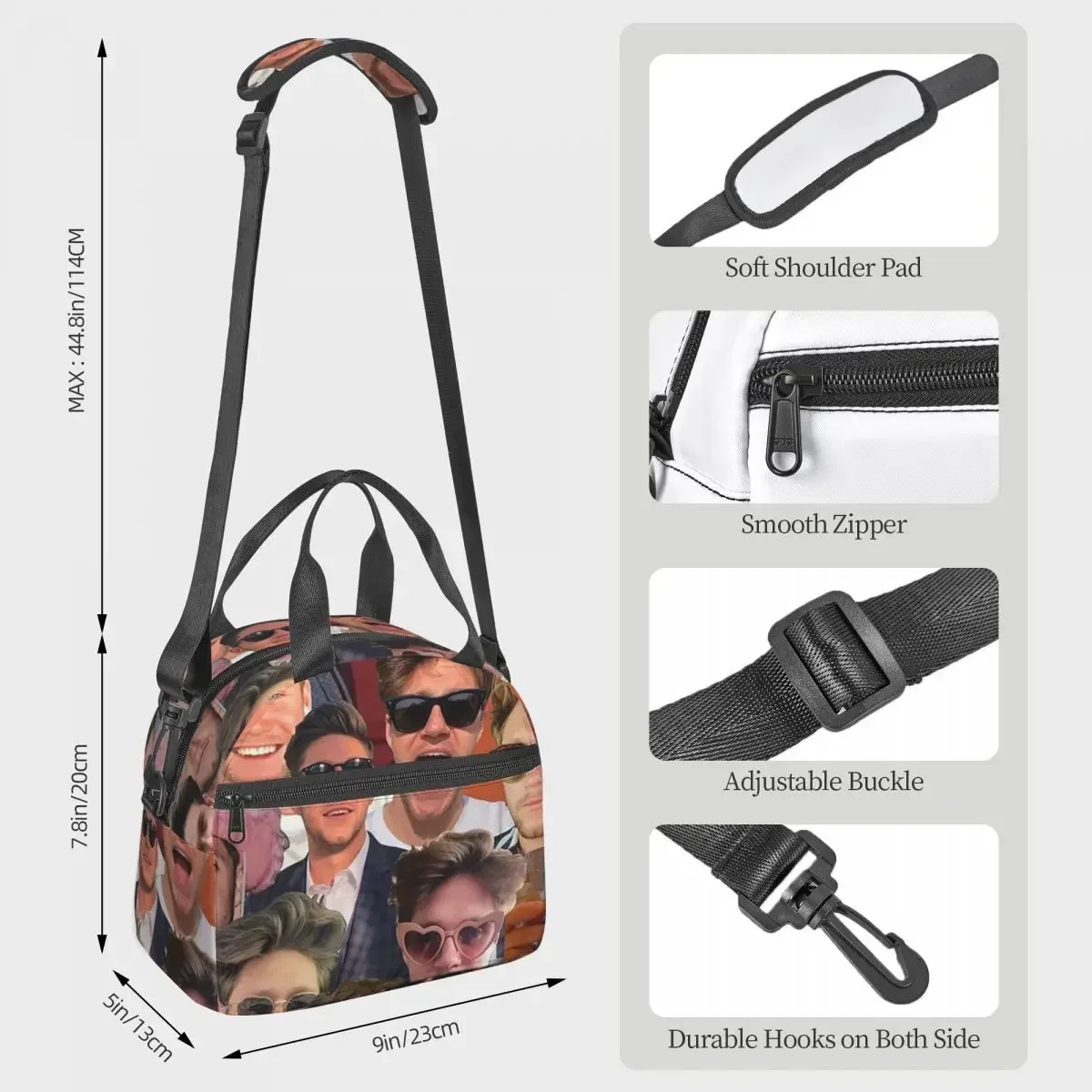 Фото Термосумка для обедов NiallHoran Photo Collage, изолированная, для школы, для хранения бенто-боксов, портативная, термосумка-холодильник для еды №3