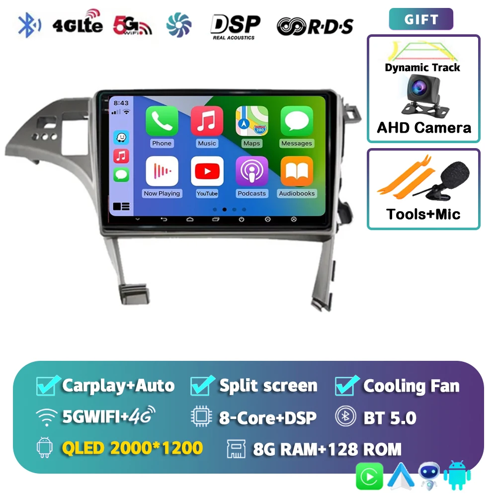 

Android 14 Carplay авто автомобильный радиоприемник мультимедийный плеер 2K экран для TOYOTA Prius 30 2009-2015 авторадио GPS стерео 2din головное устройство